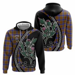 ScotsTee Shop Scottish Balfour Family Crest Tartan Hoodie Alba Thistle Inspired