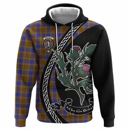 ScotsTee Shop Scottish Balfour Family Crest Tartan Hoodie Alba Thistle Inspired