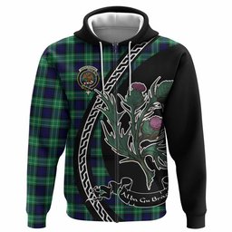 ScotsTee Shop Scottish Abercrombie Family Crest Tartan Hoodie Alba Thistle Inspired