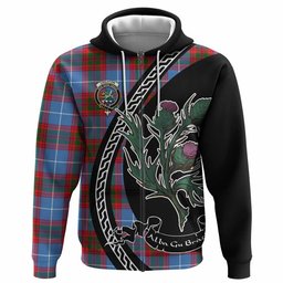 ScotsTee Shop Scottish Crichton (Crighton) Family Crest Tartan Hoodie Alba Thistle Inspired