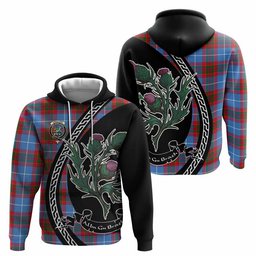 ScotsTee Shop Scottish Crichton (Crighton) Family Crest Tartan Hoodie Alba Thistle Inspired
