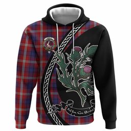 ScotsTee Shop Scottish Ainslie Family Crest Tartan Hoodie Alba Thistle Inspired