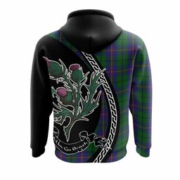 ScotsTee Shop Scottish Carmichael Family Crest Tartan Hoodie Alba Thistle Inspired