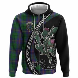 ScotsTee Shop Scottish Carmichael Family Crest Tartan Hoodie Alba Thistle Inspired