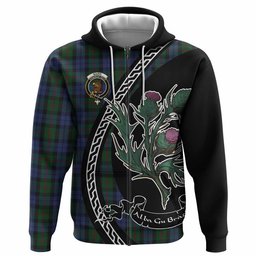 ScotsTee Shop Scottish Baird Family Crest Tartan Hoodie Alba Thistle Inspired