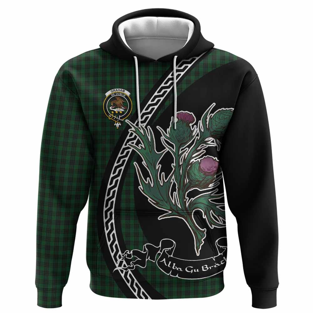 ScotsTee Shop Scottish Graham Family Crest Tartan Hoodie Alba Thistle Inspired