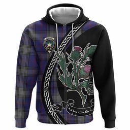 ScotsTee Shop Scottish Kinnaird Family Crest Tartan Hoodie Alba Thistle Inspired