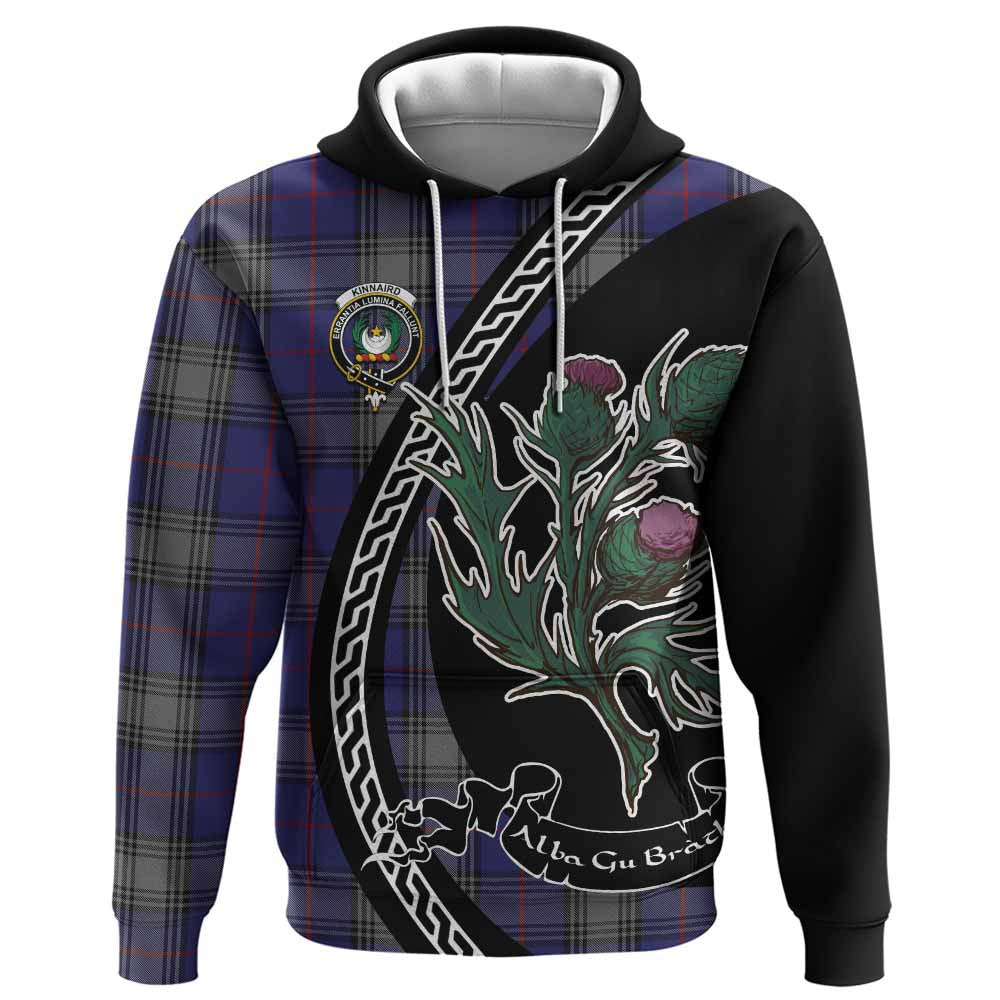 ScotsTee Shop Scottish Kinnaird Family Crest Tartan Hoodie Alba Thistle Inspired