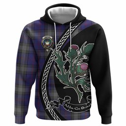 ScotsTee Shop Scottish Kinnaird Family Crest Tartan Hoodie Alba Thistle Inspired