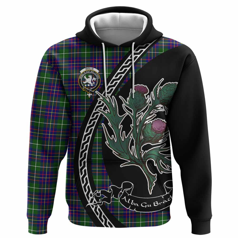ScotsTee Shop Scottish Inglis Family Crest Tartan Hoodie Alba Thistle Inspired