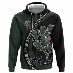 ScotsTee Shop Scottish Elphinstone Family Crest Tartan Hoodie Alba Thistle Inspired