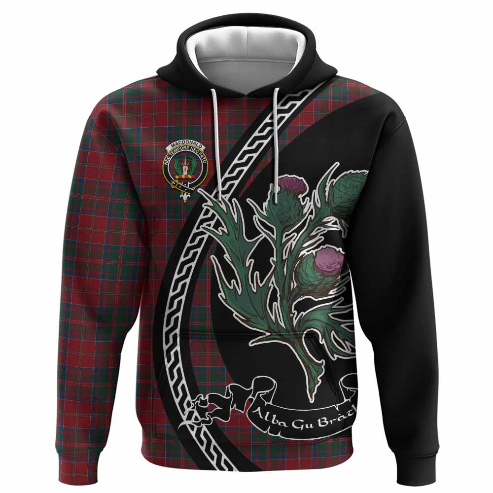 ScotsTee Shop Scottish MacDonald (McDonald) of Glencoe Family Crest Tartan Hoodie Alba Thistle Inspired