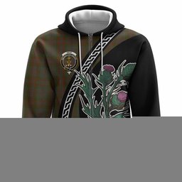 ScotsTee Shop Scottish Gray Family Crest Tartan Hoodie Alba Thistle Inspired