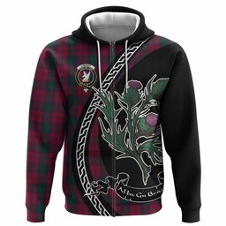 ScotsTee Shop Scottish Lindsay Family Crest Tartan Hoodie Alba Thistle Inspired