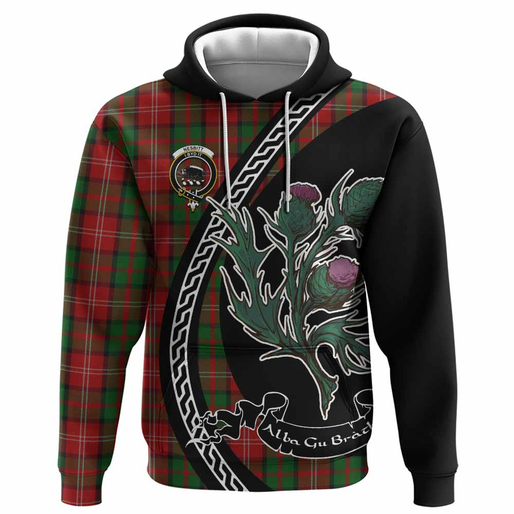 ScotsTee Shop Scottish Nesbitt (Nisbet) Family Crest Tartan Hoodie Alba Thistle Inspired