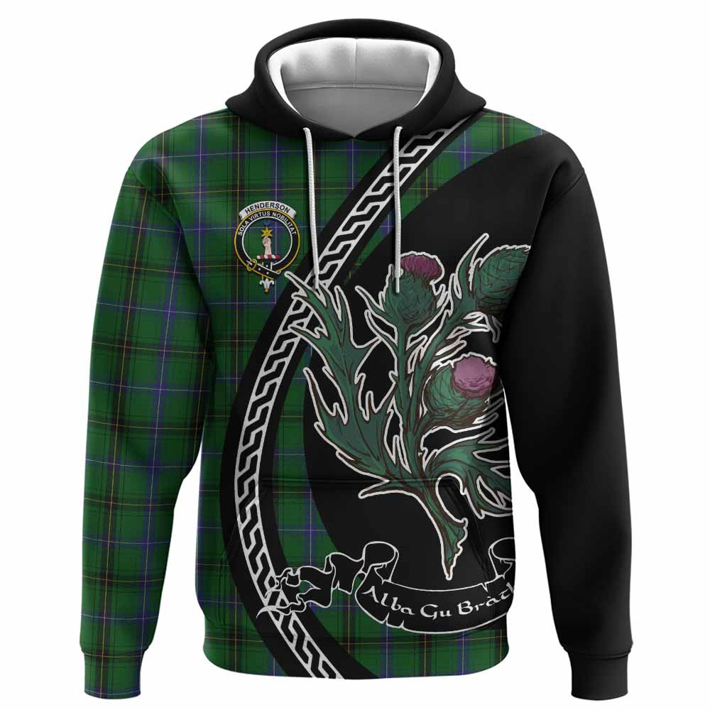 ScotsTee Shop Scottish Henderson Family Crest Tartan Hoodie Alba Thistle Inspired
