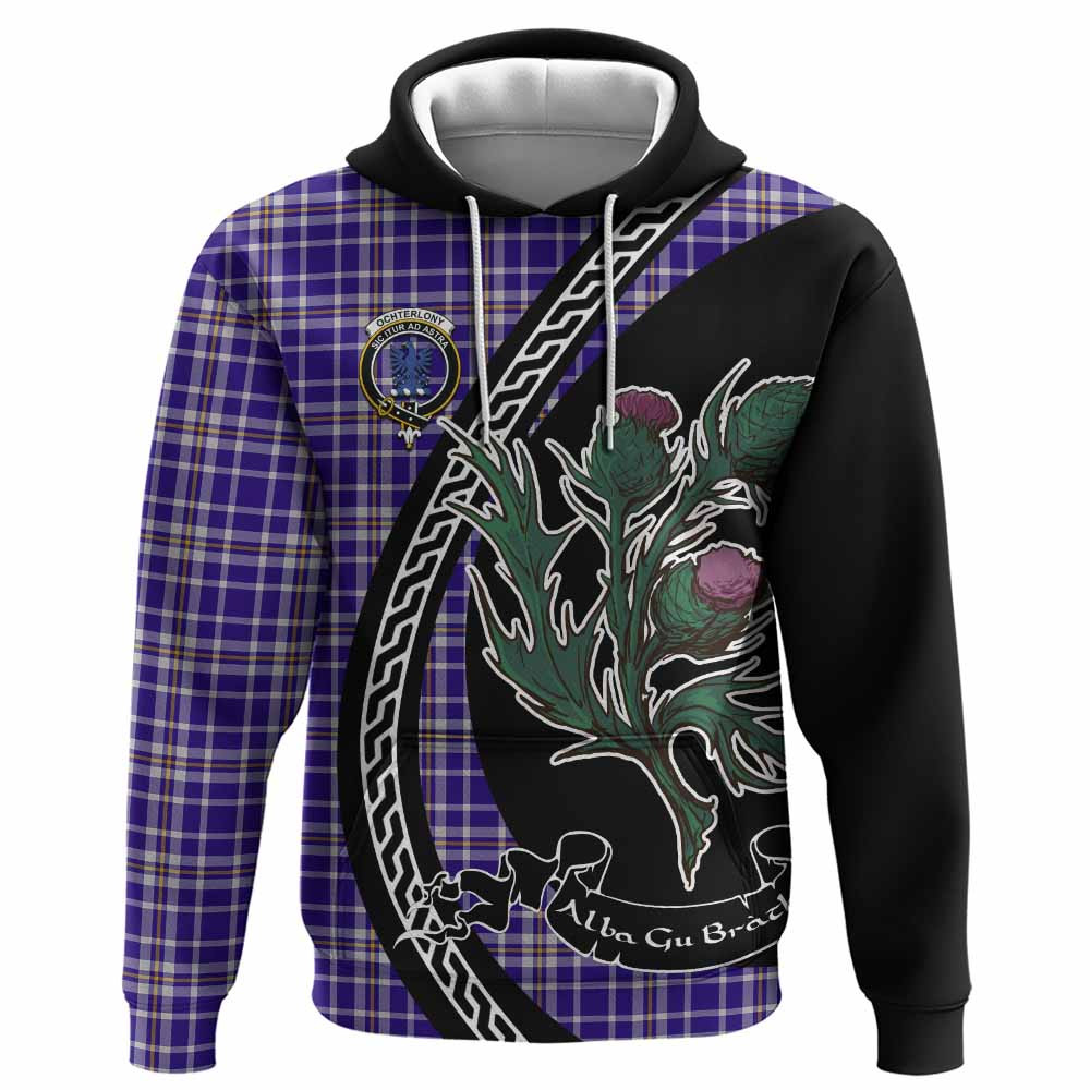 ScotsTee Shop Scottish Ochterlony Family Crest Tartan Hoodie Alba Thistle Inspired