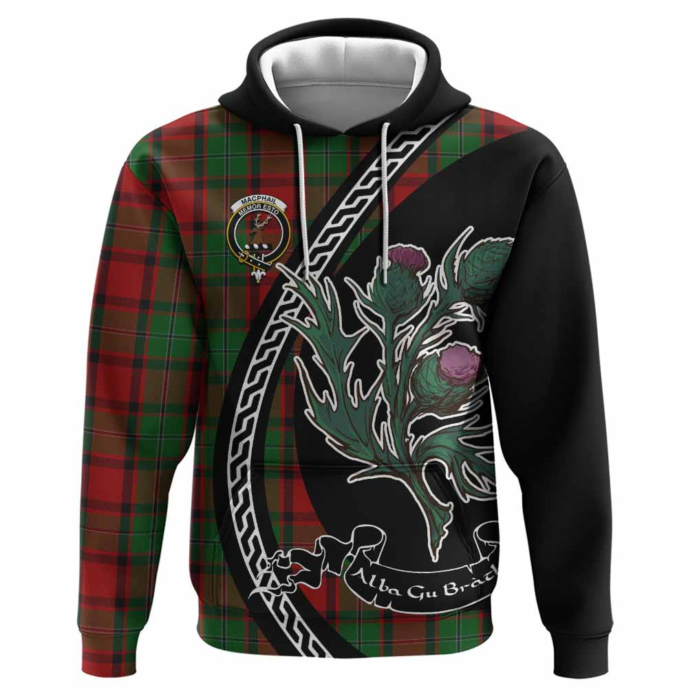 ScotsTee Shop Scottish MacPhail (McPhail) Family Crest Tartan Hoodie Alba Thistle Inspired