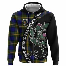 ScotsTee Shop Scottish Muir Family Crest Tartan Hoodie Alba Thistle Inspired