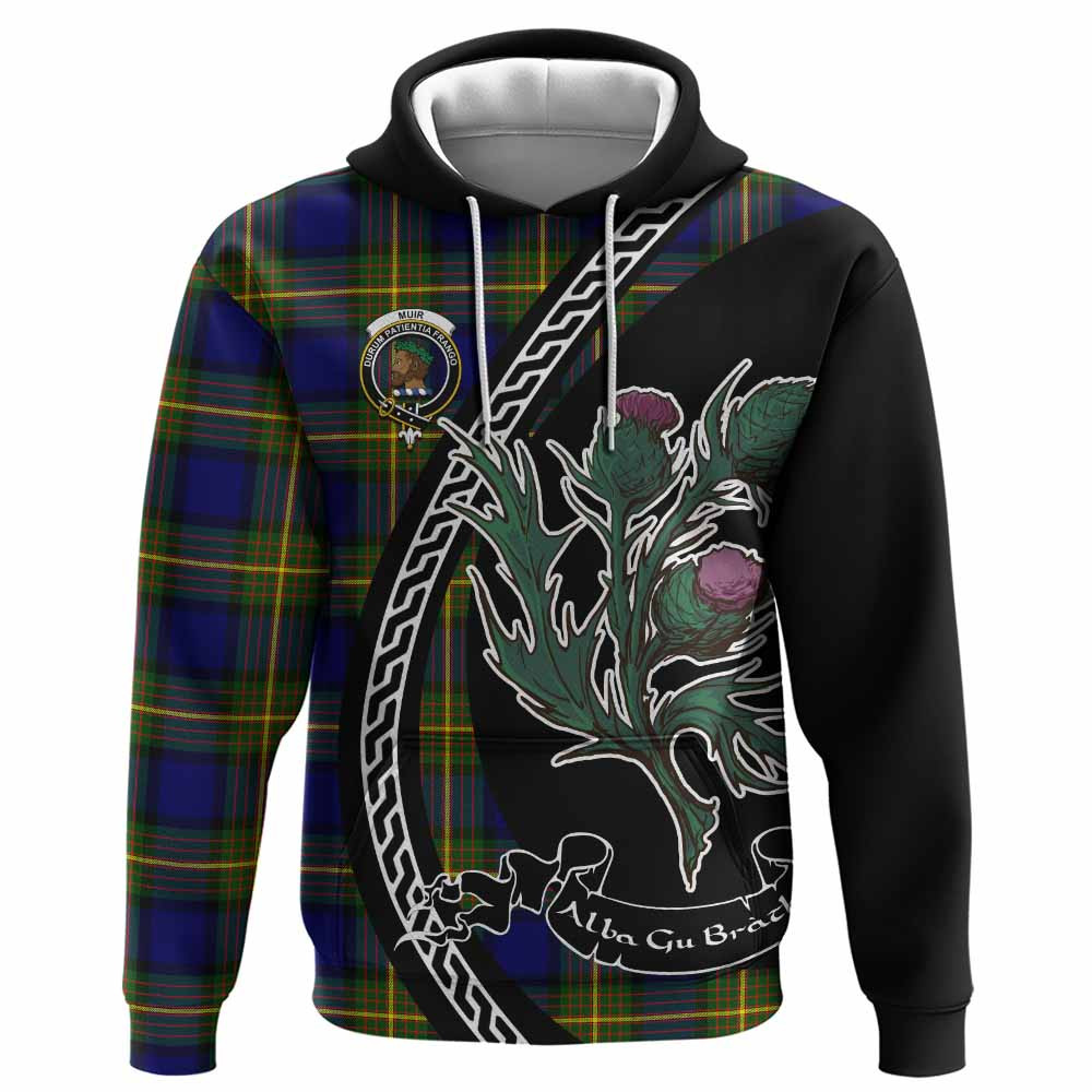 ScotsTee Shop Scottish Muir Family Crest Tartan Hoodie Alba Thistle Inspired