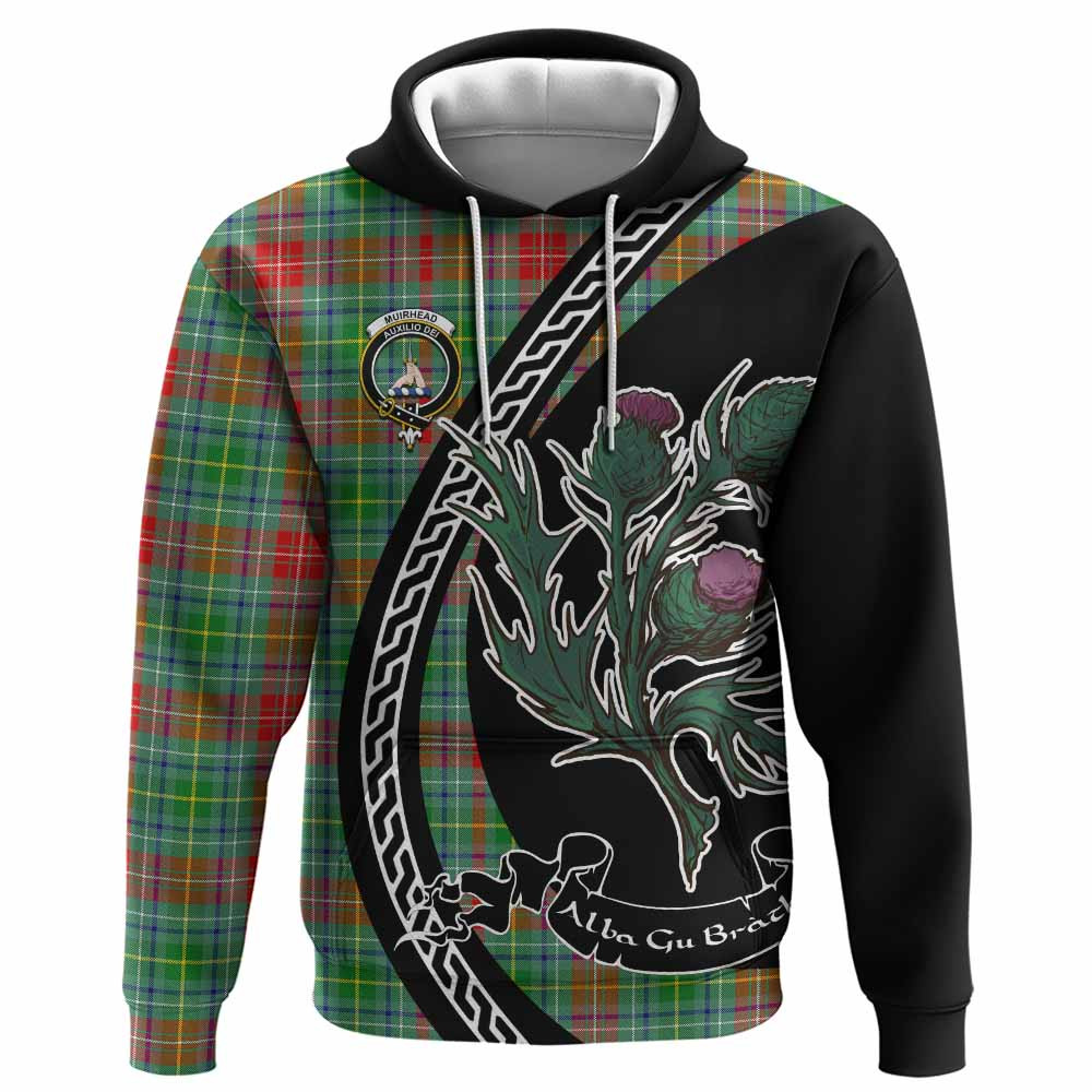 ScotsTee Shop Scottish Muirhead Family Crest Tartan Hoodie Alba Thistle Inspired