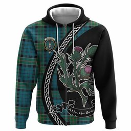 ScotsTee Shop Scottish Kirkpatrick Family Crest Tartan Hoodie Alba Thistle Inspired