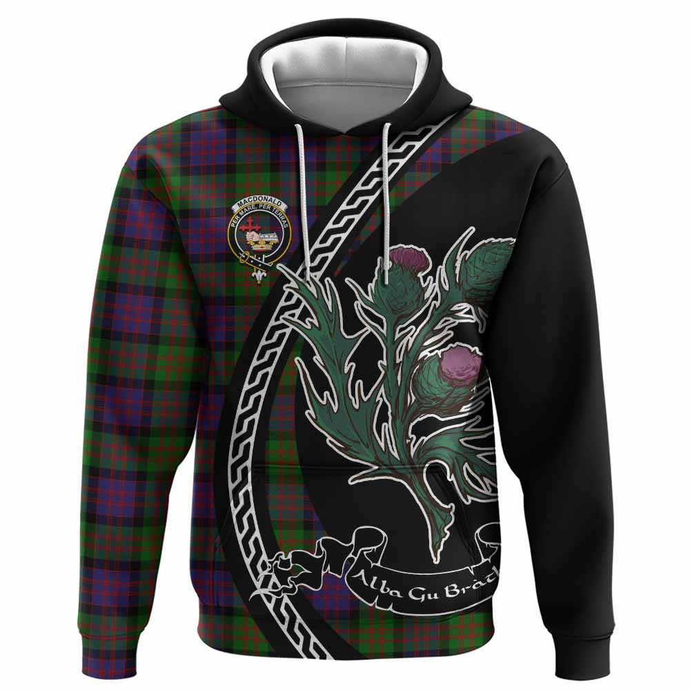 ScotsTee Shop Scottish MacDonald (McDonald) Family Crest Tartan Hoodie Alba Thistle Inspired