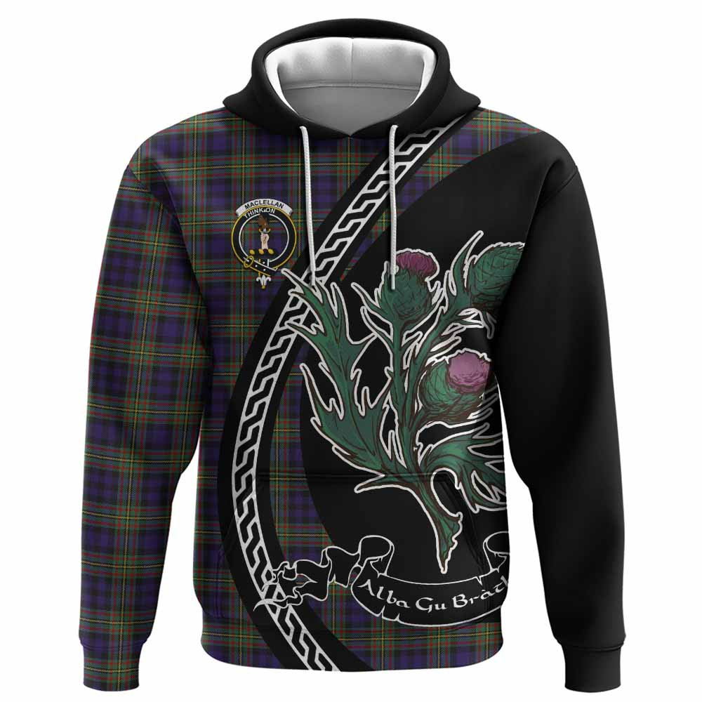 ScotsTee Shop Scottish MacLellan (McLellan) Family Crest Tartan Hoodie Alba Thistle Inspired