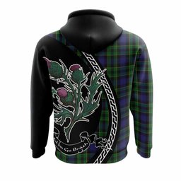 ScotsTee Shop Scottish Mowat Family Crest Tartan Hoodie Alba Thistle Inspired