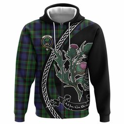ScotsTee Shop Scottish Mowat Family Crest Tartan Hoodie Alba Thistle Inspired