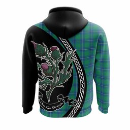 ScotsTee Shop Scottish Irvine Family Crest Tartan Hoodie Alba Thistle Inspired