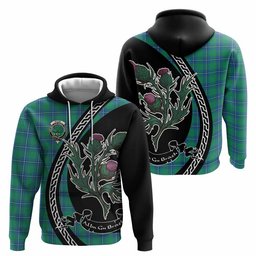 ScotsTee Shop Scottish Irvine Family Crest Tartan Hoodie Alba Thistle Inspired