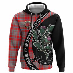 ScotsTee Shop Scottish Moubray Family Crest Tartan Hoodie Alba Thistle Inspired