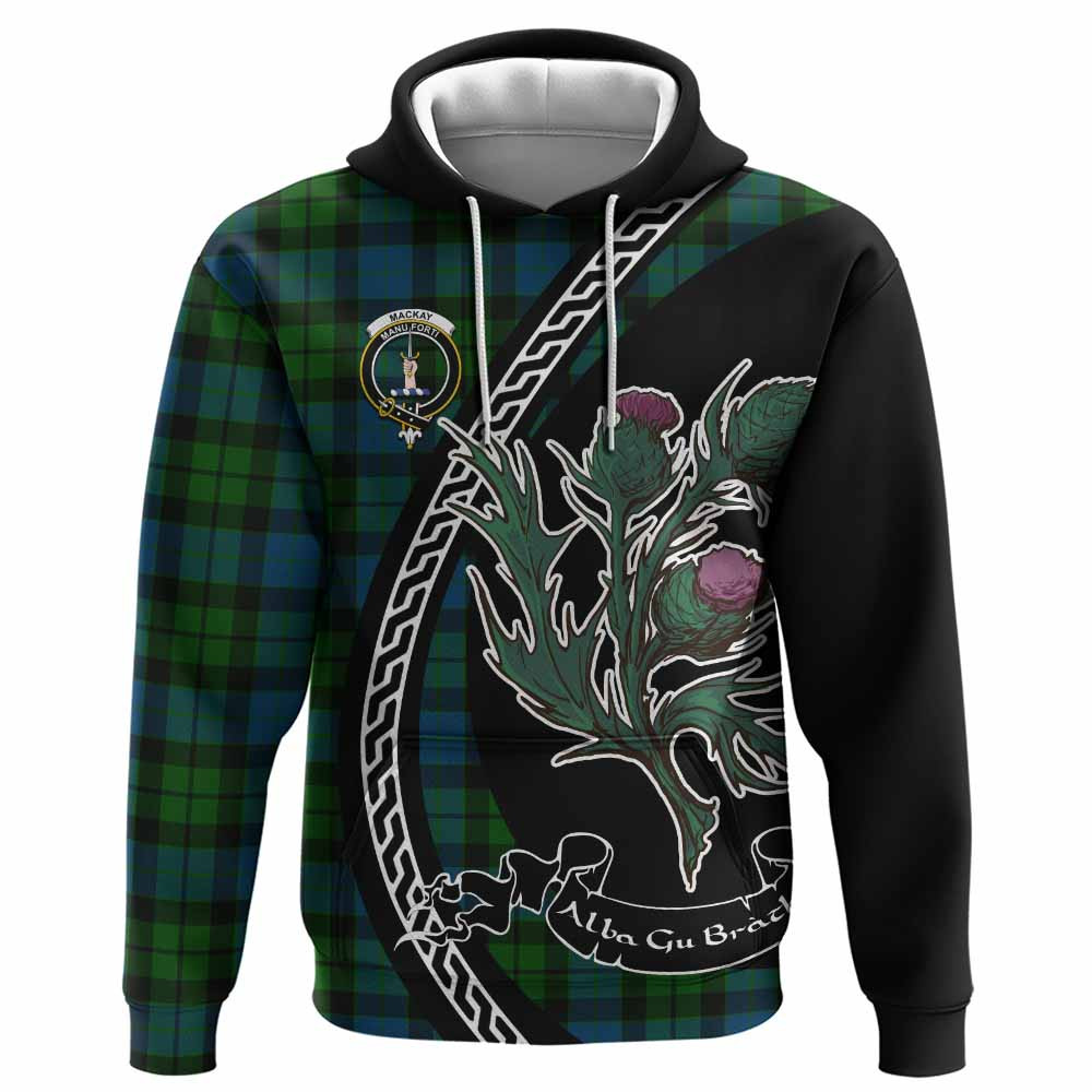 ScotsTee Shop Scottish MacKay (McKay) Family Crest Tartan Hoodie Alba Thistle Inspired