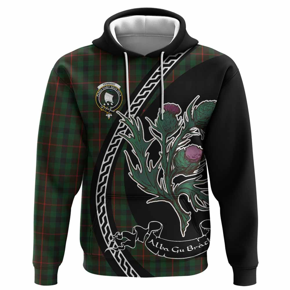 ScotsTee Shop Scottish Tennant Family Crest Tartan Hoodie Alba Thistle Inspired