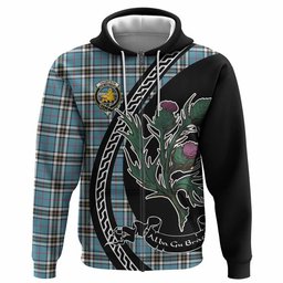 ScotsTee Shop Scottish Thompson (Thomson) Family Crest Tartan Hoodie Alba Thistle Inspired