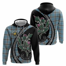 ScotsTee Shop Scottish Thompson (Thomson) Family Crest Tartan Hoodie Alba Thistle Inspired