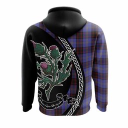 ScotsTee Shop Scottish Rutherford Family Crest Tartan Hoodie Alba Thistle Inspired