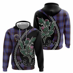 ScotsTee Shop Scottish Rutherford Family Crest Tartan Hoodie Alba Thistle Inspired