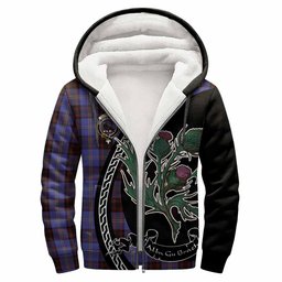 ScotsTee Shop Scottish Rutherford Family Crest Tartan Hoodie Alba Thistle Inspired