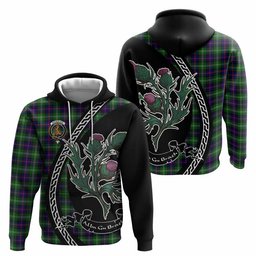 ScotsTee Shop Scottish Sutherland Family Crest Tartan Hoodie Alba Thistle Inspired