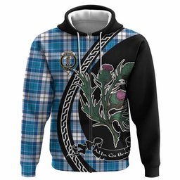 ScotsTee Shop Scottish Roberton Family Crest Tartan Hoodie Alba Thistle Inspired