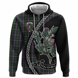 ScotsTee Shop Scottish Russell Family Crest Tartan Hoodie Alba Thistle Inspired