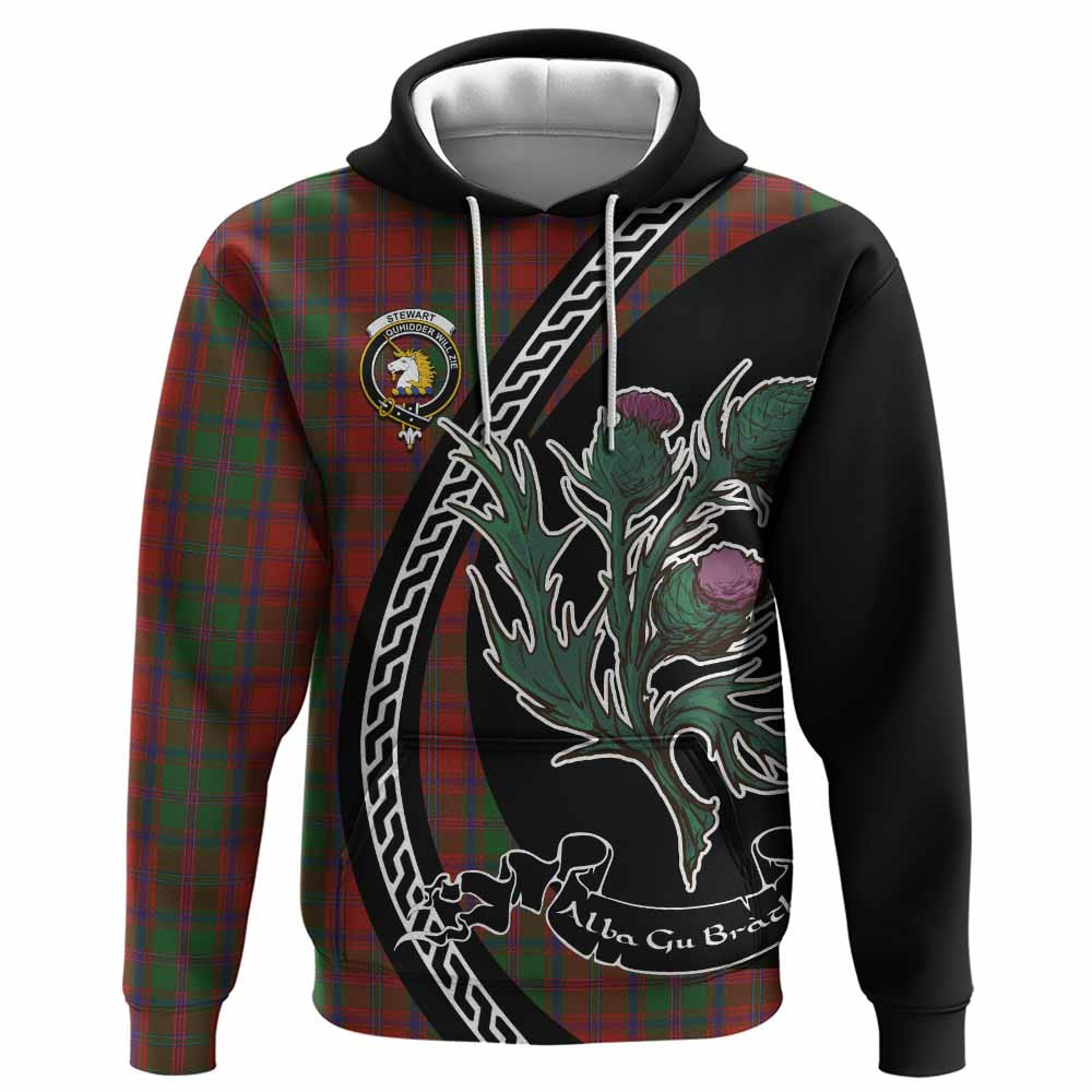 ScotsTee Shop Scottish Stewart (Stuart) of Appin Family Crest Tartan Hoodie Alba Thistle Inspired