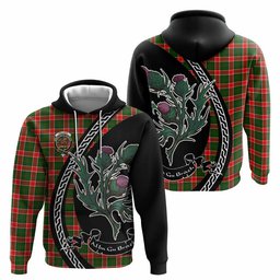 ScotsTee Shop Scottish Pollock Family Crest Tartan Hoodie Alba Thistle Inspired
