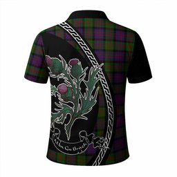 ScotsTee Shop Scottish Coull Family Crest Tartan Long Sleeve Polo Shirt Alba Thistle Inspired