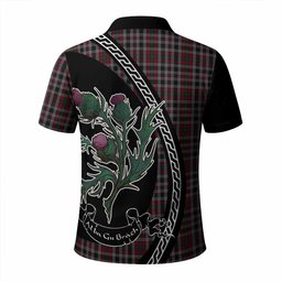 ScotsTee Shop Scottish Borthwick Family Crest Tartan Long Sleeve Polo Shirt Alba Thistle Inspired