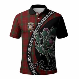 ScotsTee Shop Scottish Carruthers Family Crest Tartan Long Sleeve Polo Shirt Alba Thistle Inspired