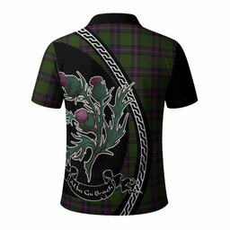 ScotsTee Shop Scottish Cochrane Family Crest Tartan Long Sleeve Polo Shirt Alba Thistle Inspired
