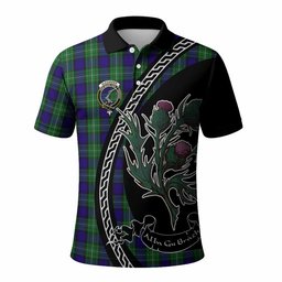 ScotsTee Shop Scottish Alexander Family Crest Tartan Long Sleeve Polo Shirt Alba Thistle Inspired